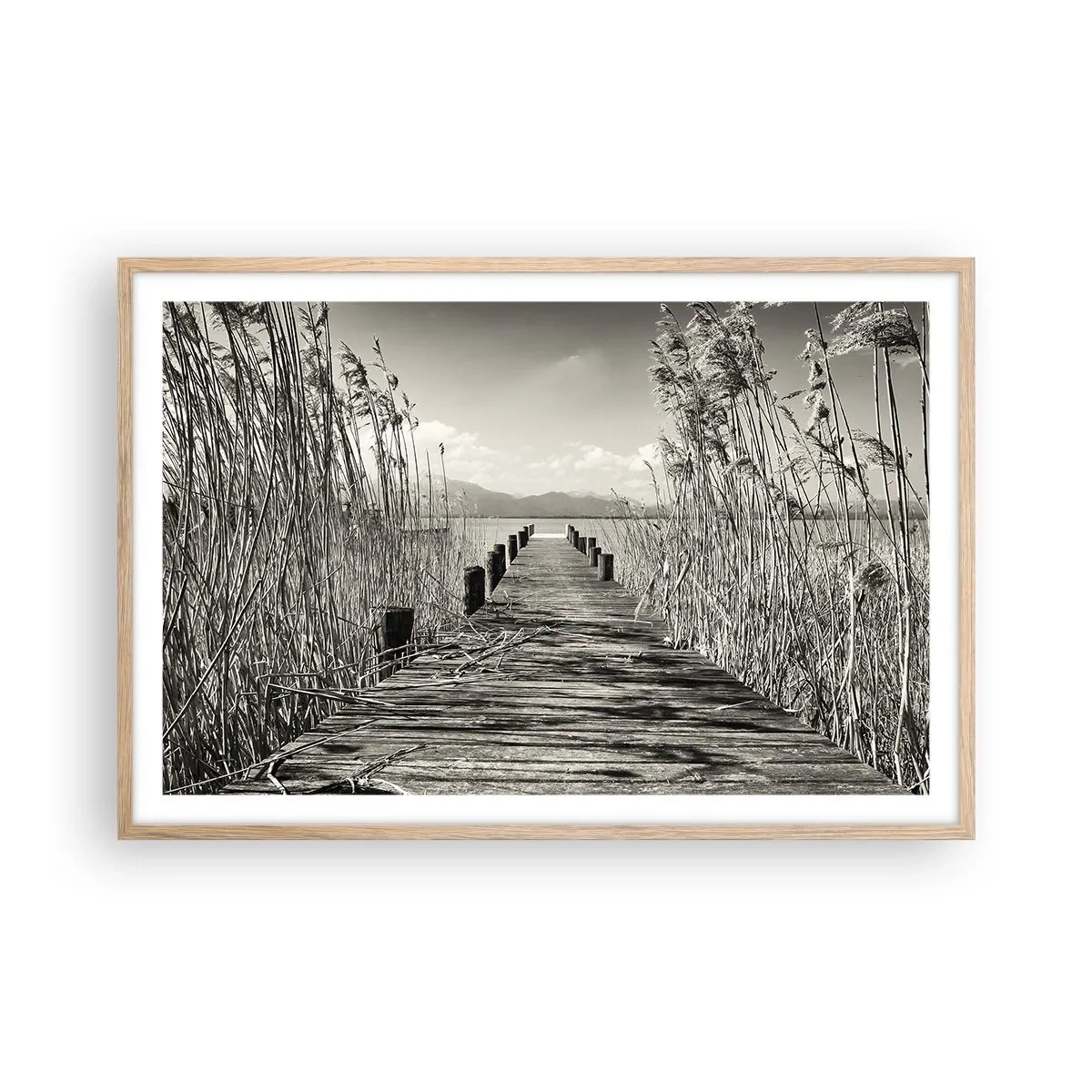 Poster in cornice rovere chiaro - Nel silenzio dell'erba - 91x61 cm