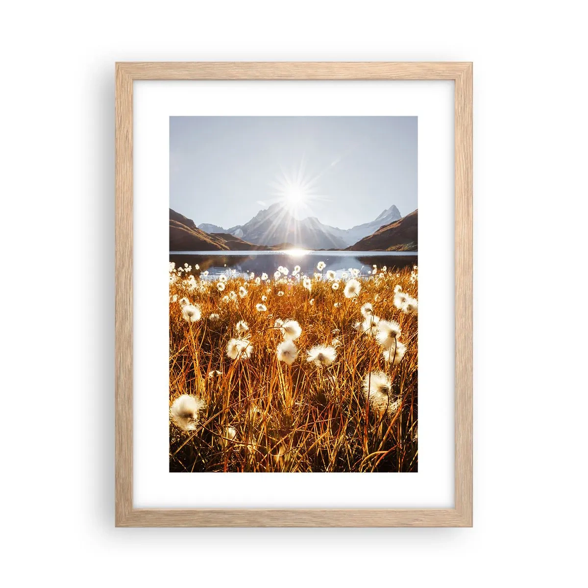 Poster in cornice rovere chiaro - Durezza delle pietre, morbidezza dell'erba - 30x40 cm