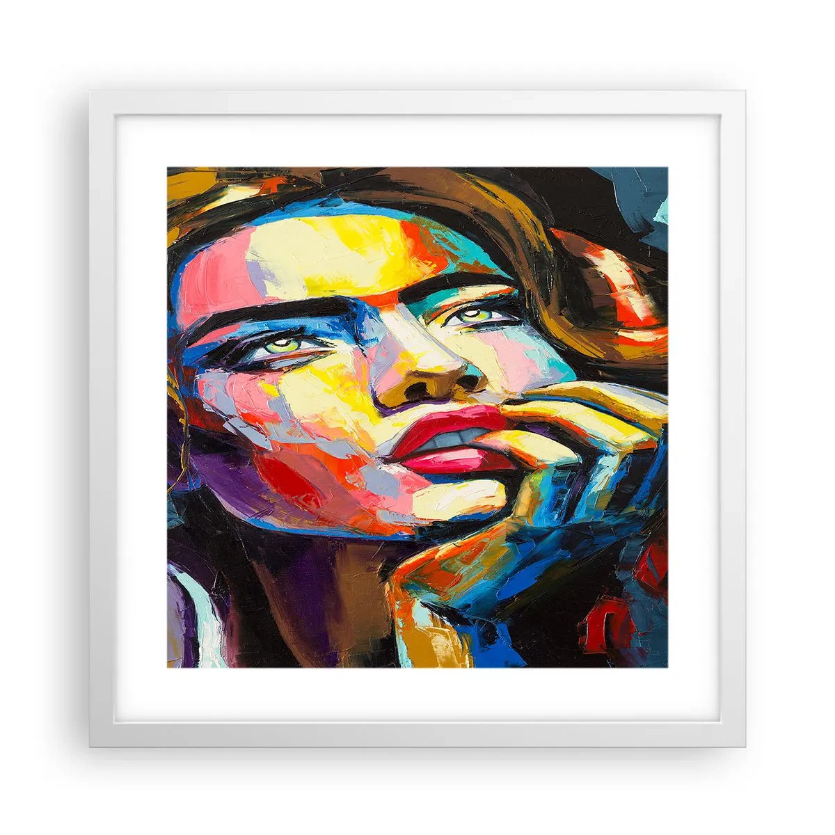 Poster in cornice bianca - I sogni come uccelli planano nel cielo - 40x40 cm