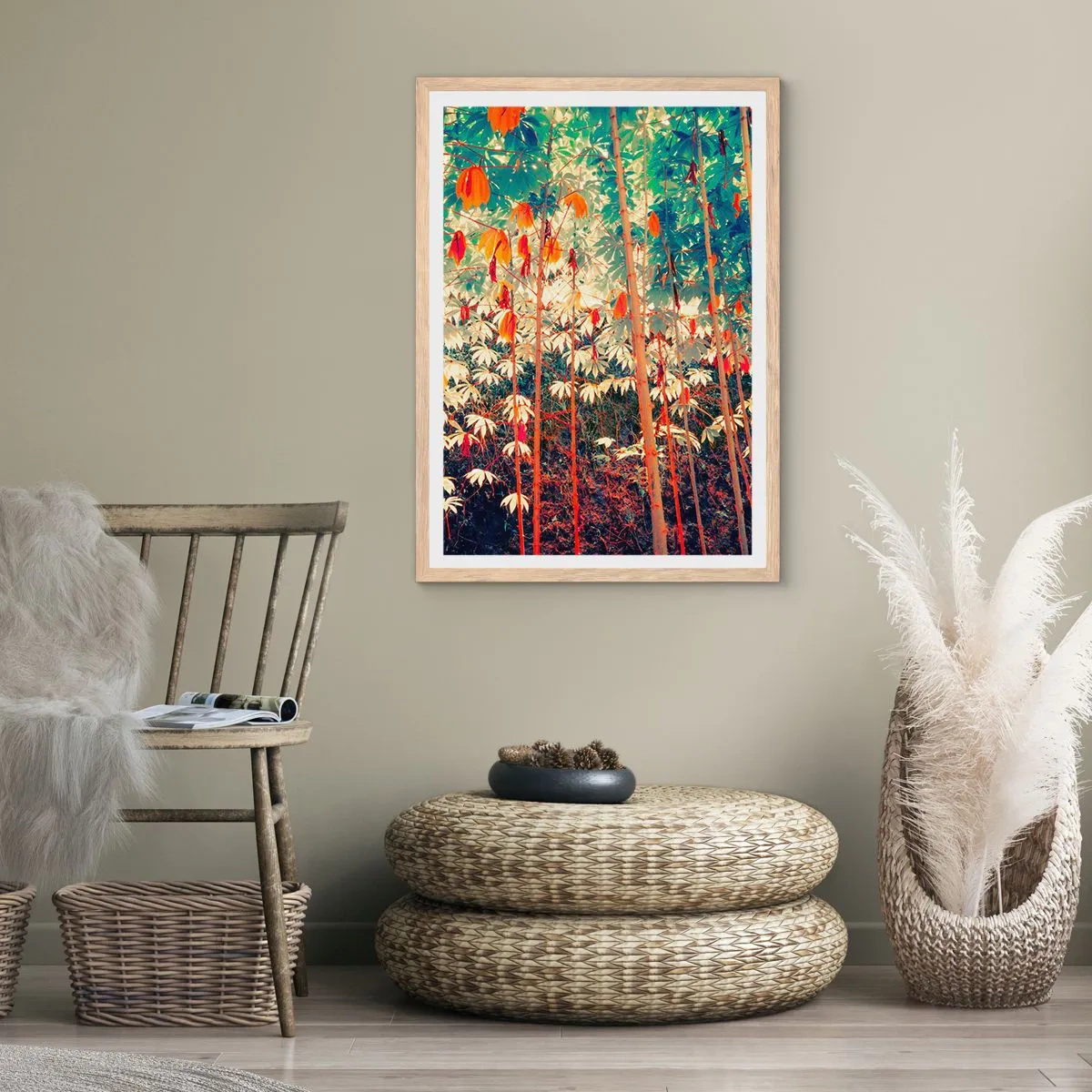 Poster in cornice rovere chiaro - La vita segreta delle foglie - 50x70 cm