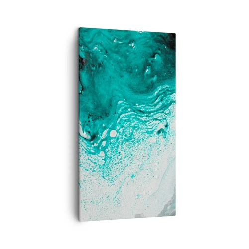 Quadro su tela - Stampe su Tela - Sciogliendosi nel bianco e nel turchese - 45x80 cm