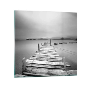 Quadro su vetro - Dietro i monti, dietro i mari - 30x30 cm