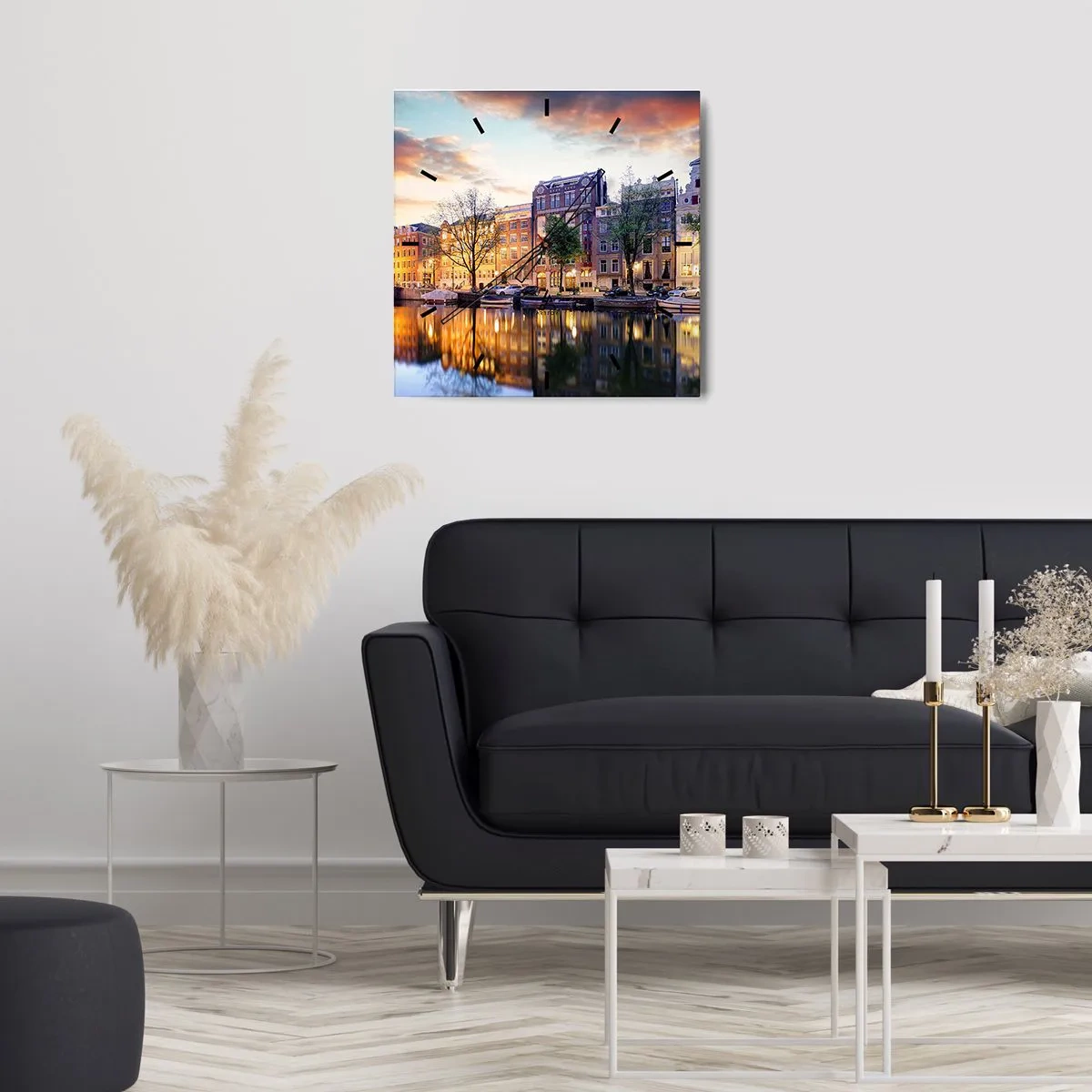 Orologio da parete - Orologio in Vetro - Bellezza olandese riservata e tranquilla - 40x40 cm