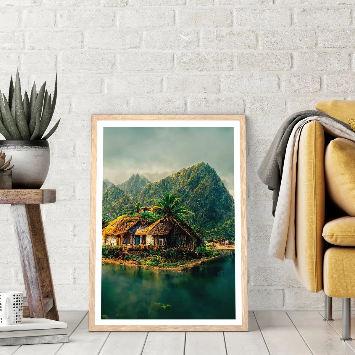 Poster in cornice rovere chiaro - Paradiso tropicale - 50x70 cm