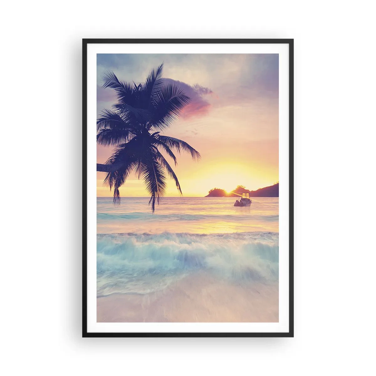 Poster in cornice nera - Sera nell'insenatura - 70x100 cm