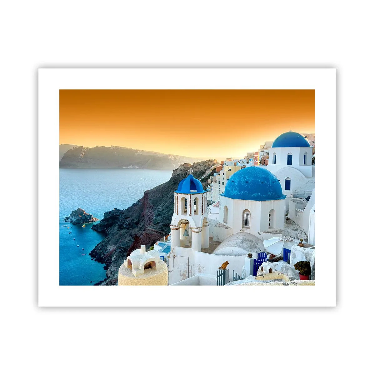 Poster - Santorini: aggrappate alle rocce - 50x40 cm