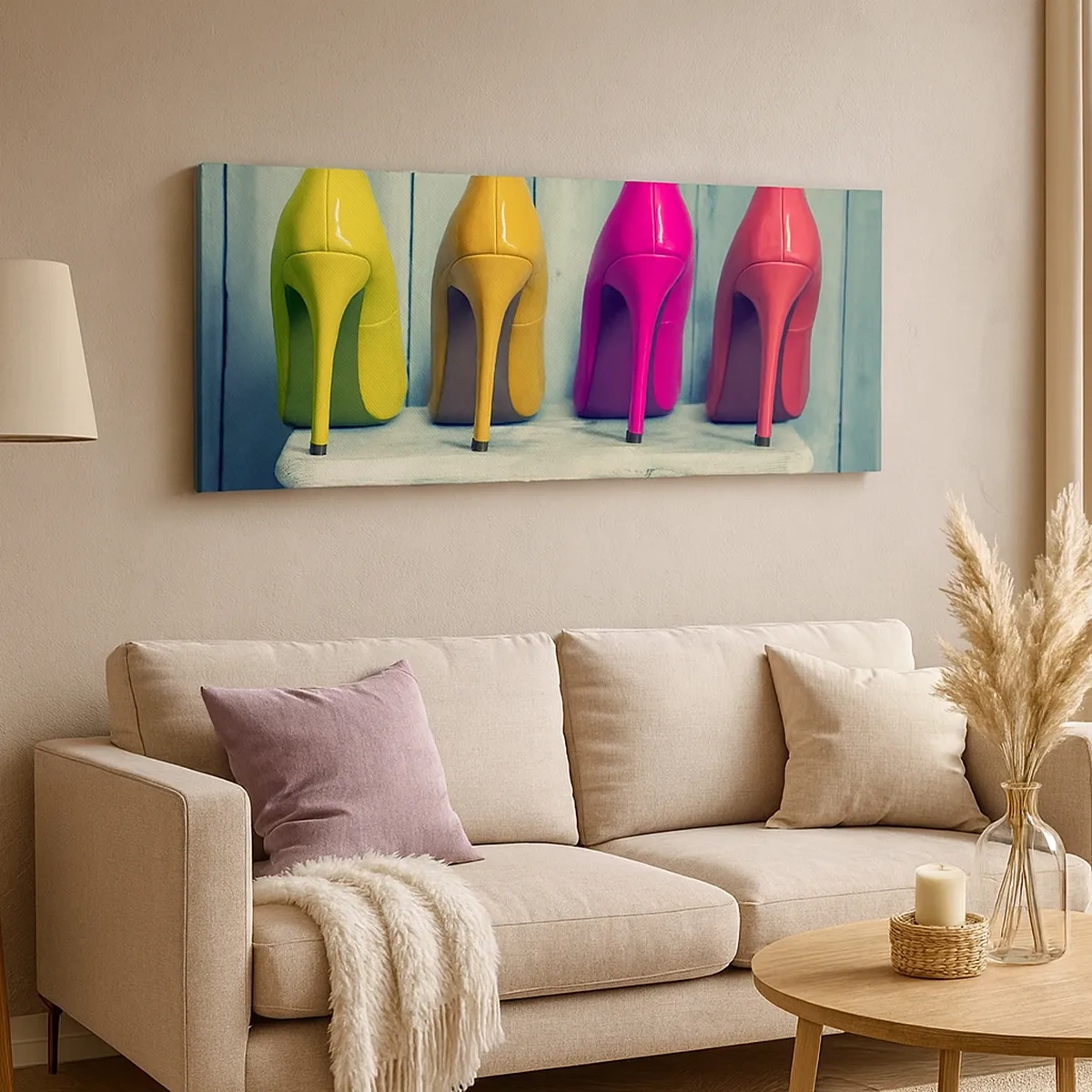 Quadro su tela - Stampe su Tela - A passeggio sull'arcobaleno - 30x30 cm