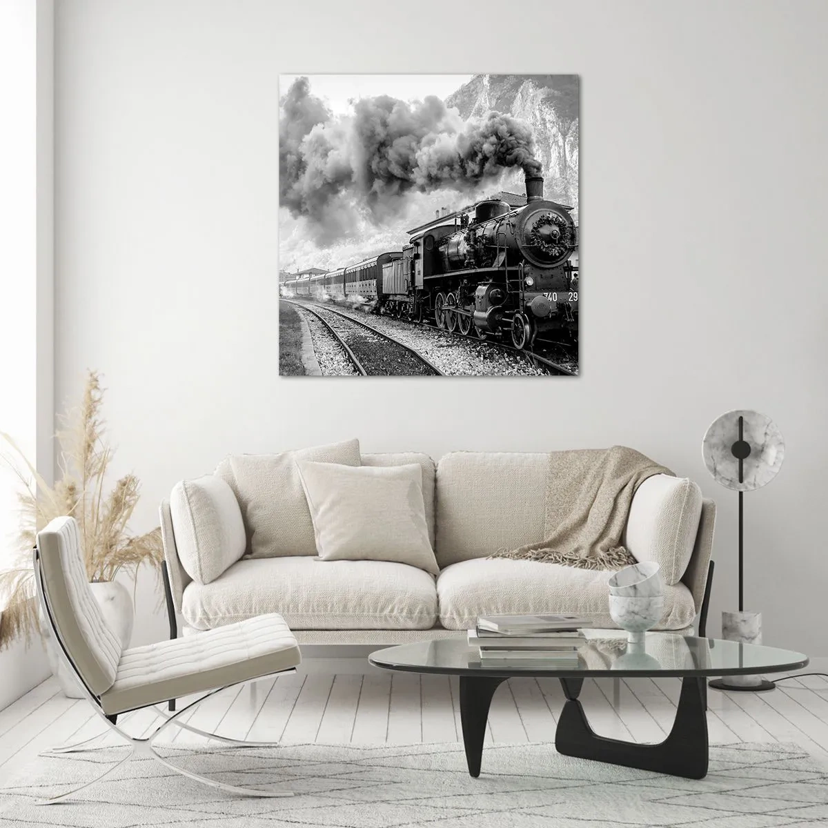 Quadro su vetro - Ferma alla stazione... - 40x40 cm