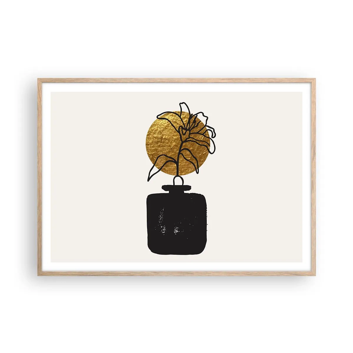 Poster in cornice rovere chiaro - Bellezza a peso d'oro - 100x70 cm