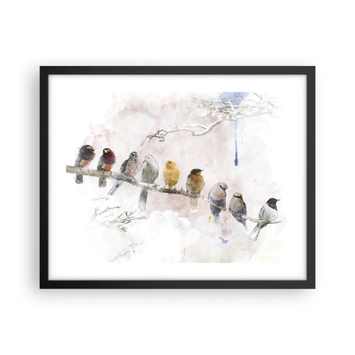 Poster in cornice nera - Incontro alato - 50x40 cm
