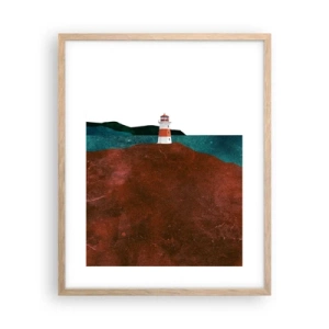 Poster in cornice rovere chiaro - Contemplando il mare - 40x50 cm
