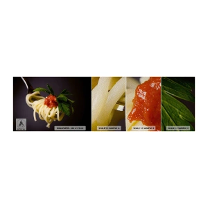 Campione di Fotomurale Premium Sand - Un boccone delizioso - Gastronomia, Spaghetti, Italia - 100x30 cm