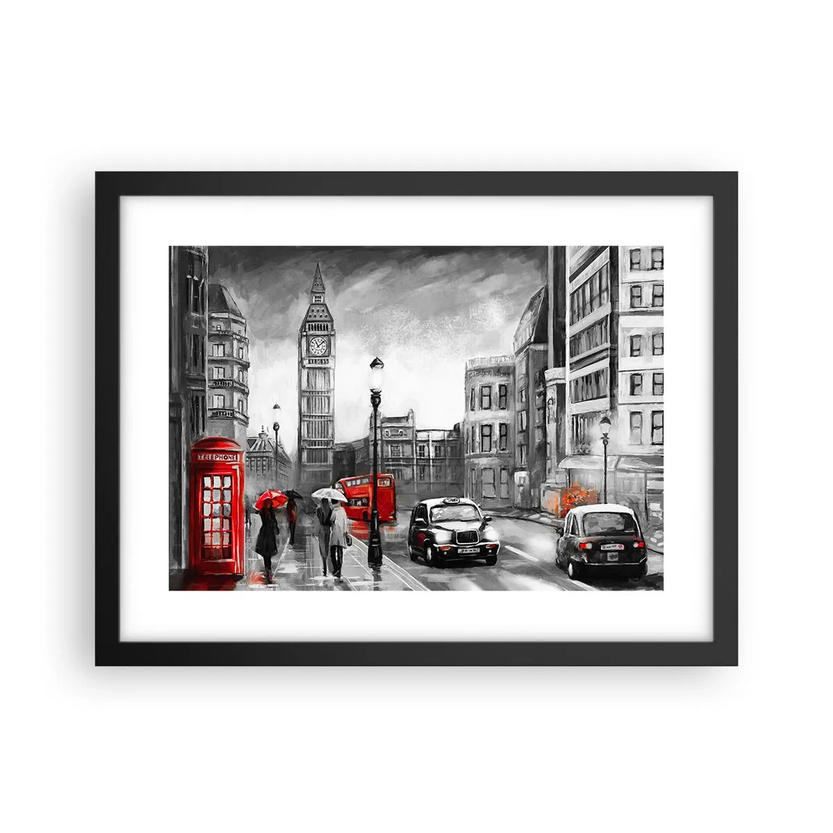 Poster in cornice nera - Una città per niente grigia - 40x30 cm