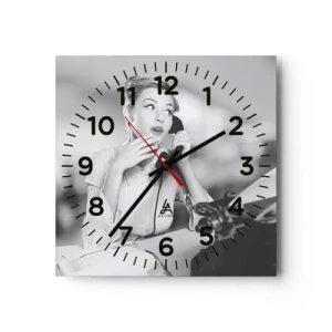 Orologio da parete - Orologio in Vetro - Salve, qui gli anni '50 - 40x40 cm