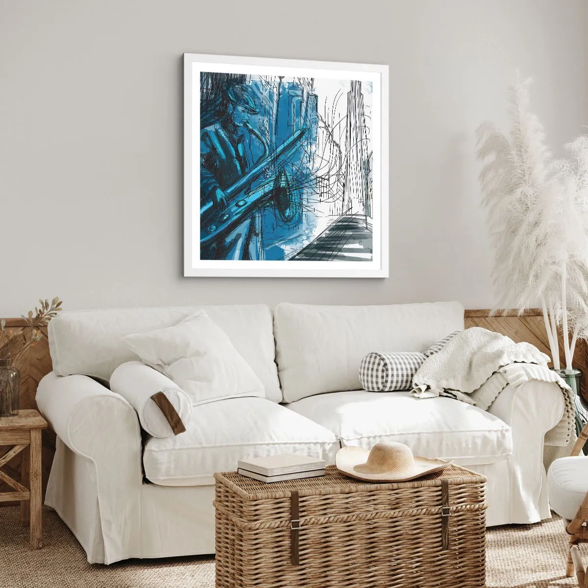 Poster in cornice bianca - Rapsodia urbana - 40x40 cm