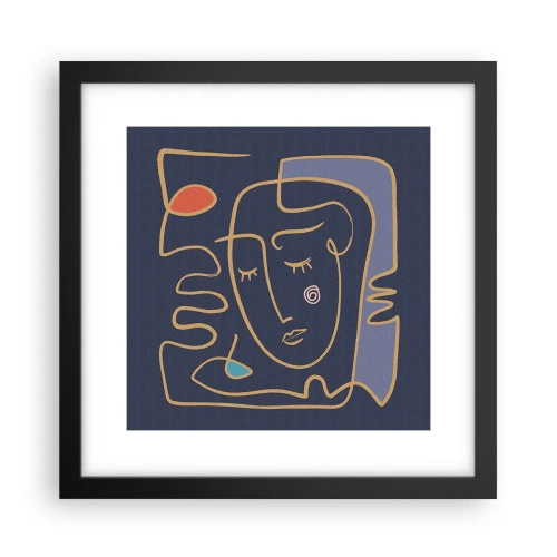 Poster in cornice nera - Pensierosa - 30x30 cm