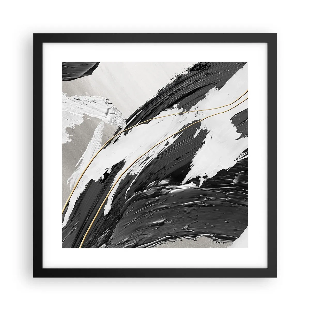 Poster in cornice nera - Astrazione con sfarzo - 40x40 cm