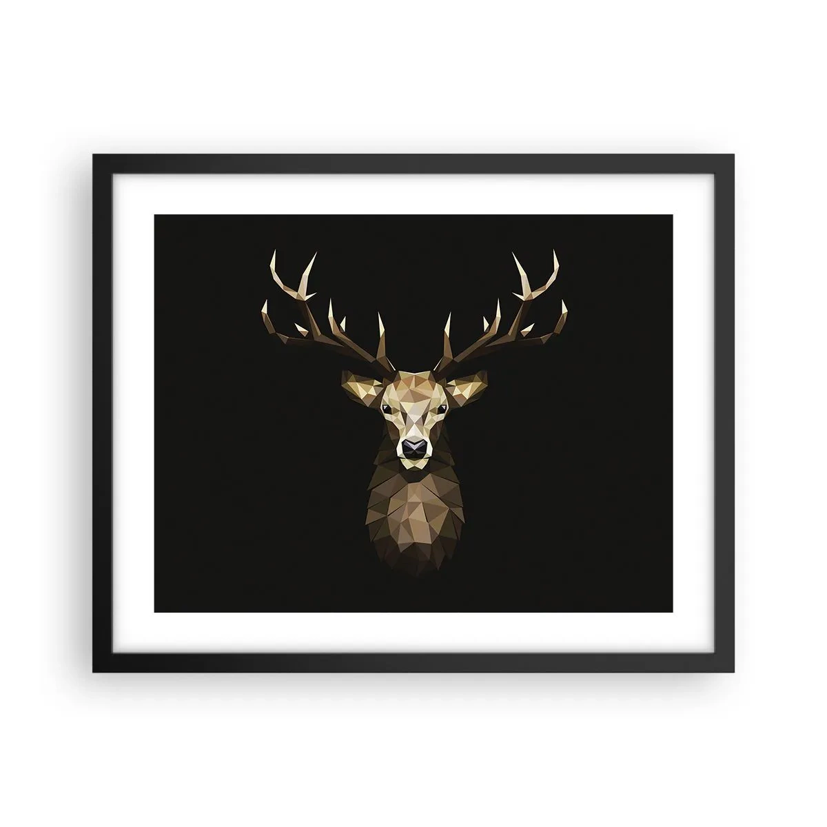 Poster in cornice nera - Cervo cubista - 50x40 cm