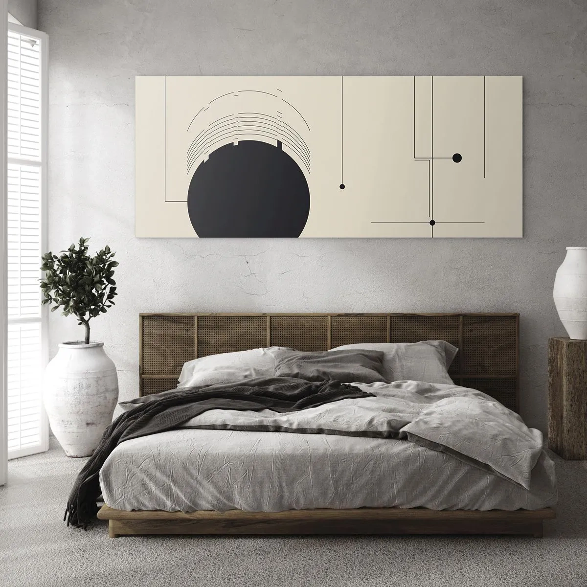 Quadro su vetro - Composizione elastica e dinamica - 90x30 cm