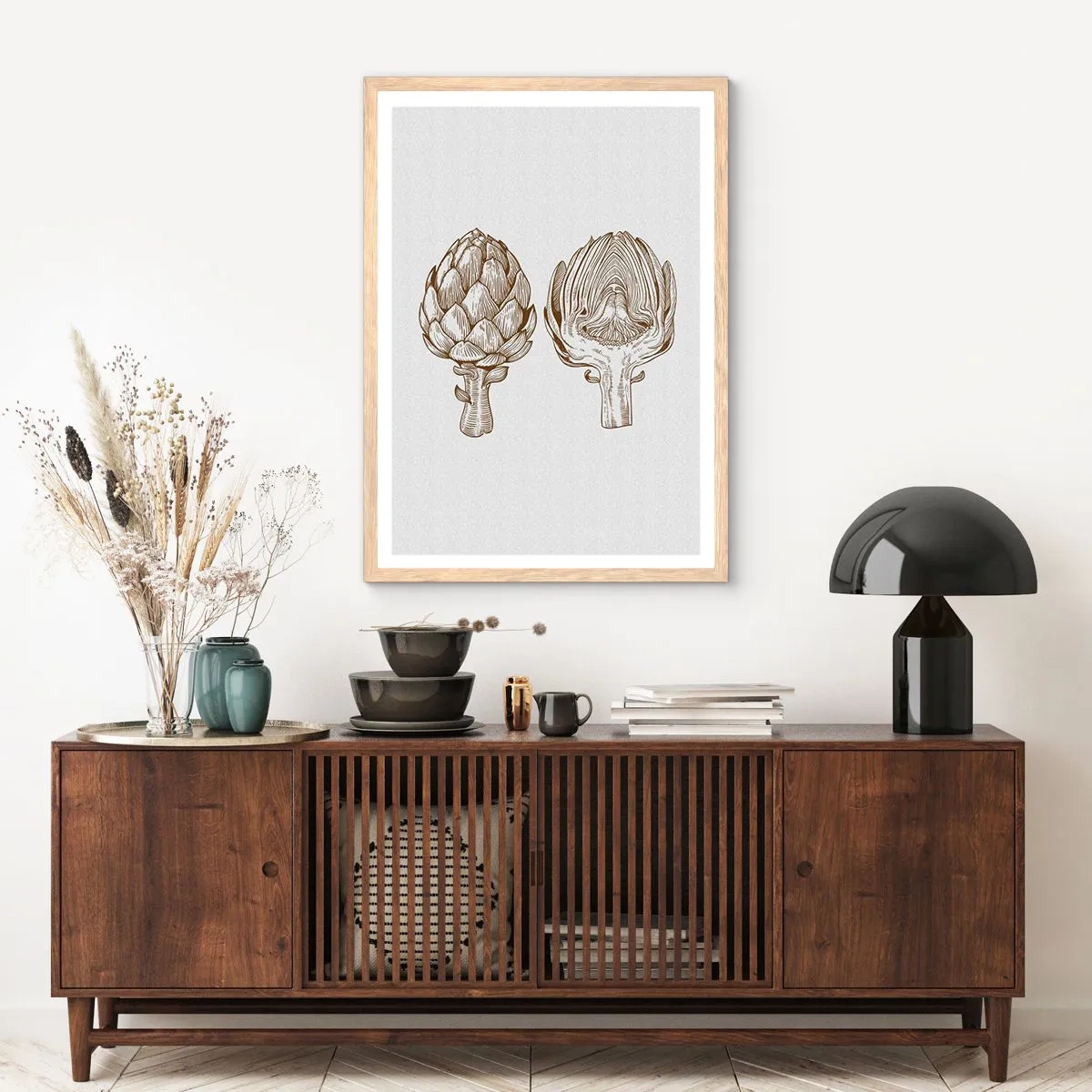 Poster in cornice rovere chiaro - Lezione di anatomia - 40x50 cm