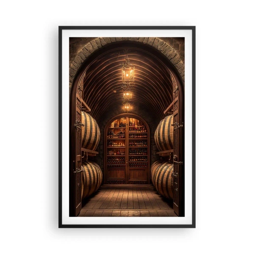 Poster in cornice nera - L'atmosfera della cantina - 61x91 cm
