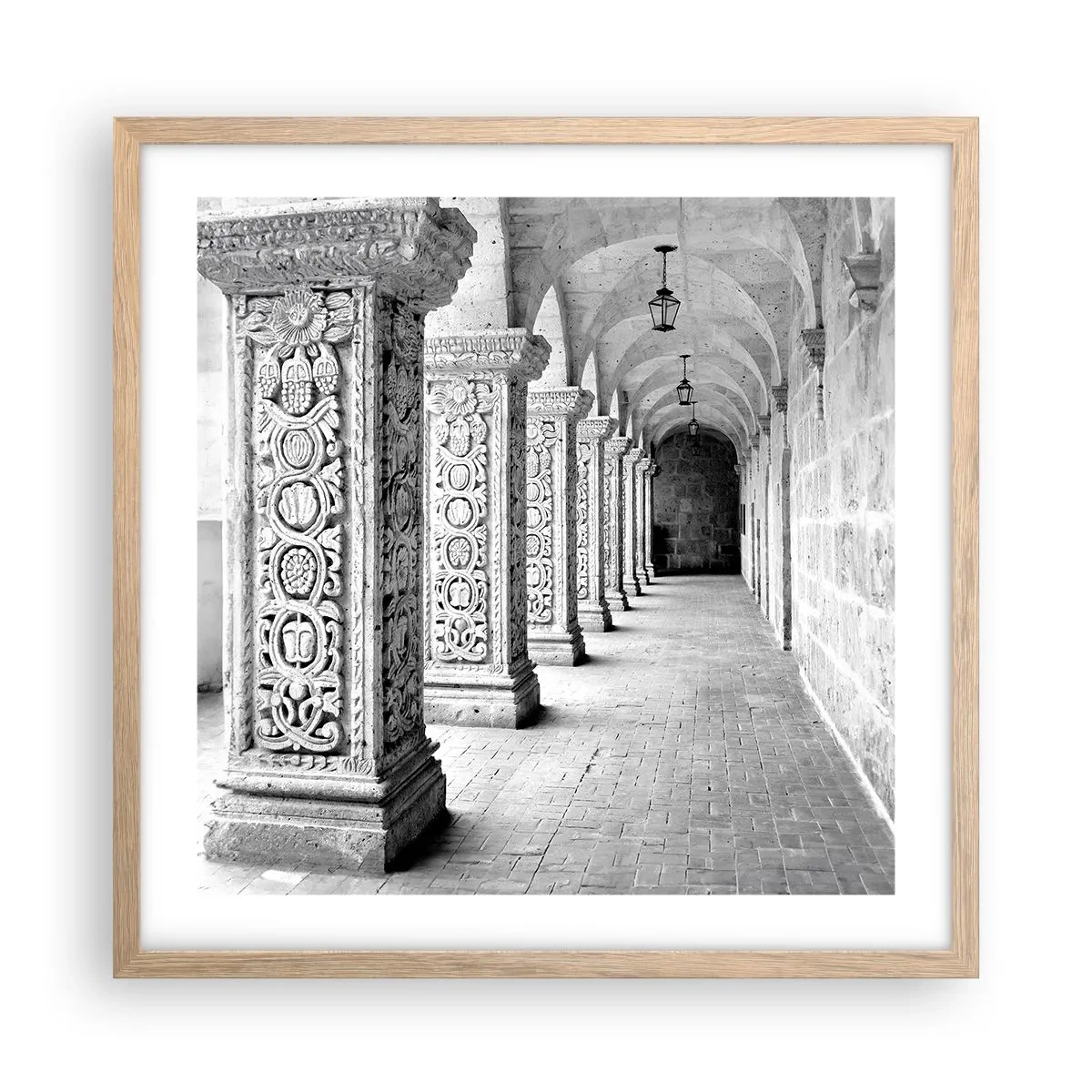 Poster in cornice rovere chiaro - Dove porterà? - 50x50 cm