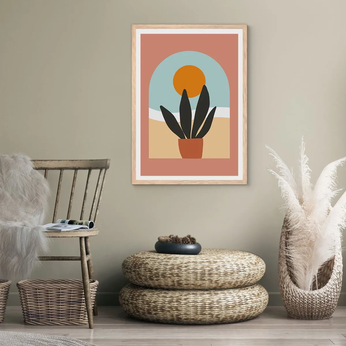 Poster in cornice rovere chiaro - Piccole gioie - 40x50 cm