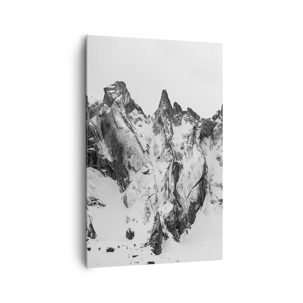 Quadro su tela - Stampe su Tela - Cime innevate bianche e nere - 80x120cm - Cresta minacciosa di granito - Decorazione murale moderna per soggiorno e camera da letto ARTTOR