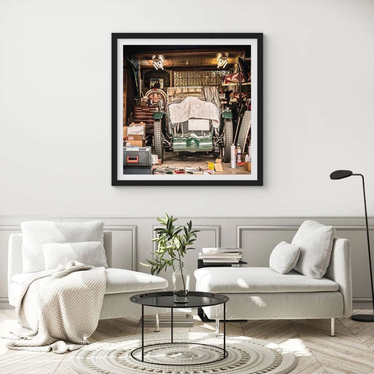 Poster in cornice nera - Ritorno al passato - 30x30 cm