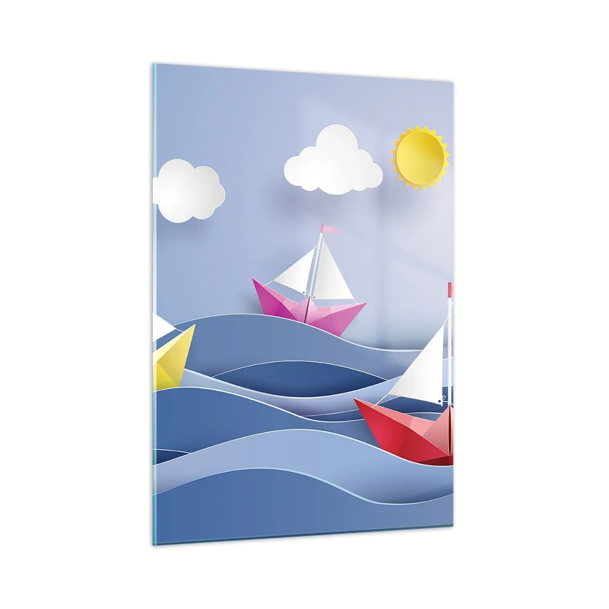 Quadro su vetro - Oh, quanto è bello dondolarsi tra le onde - 50x70cm - Come è bello dondolare tra le onde - Decorazione murale moderna per soggiorno e camera da letto ARTTOR