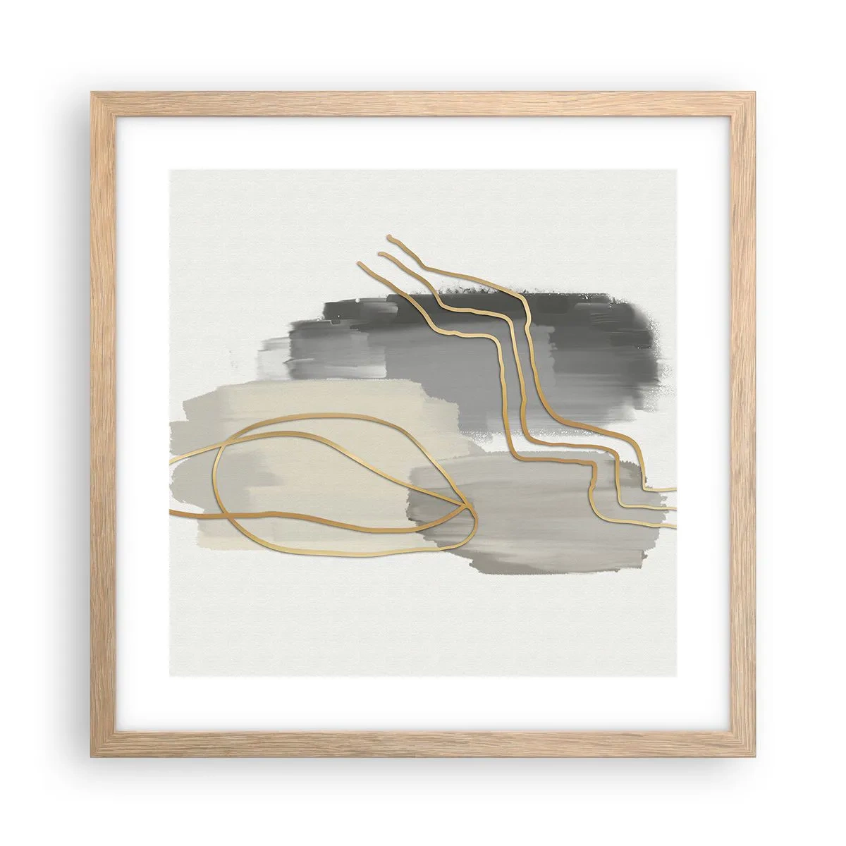 Poster in cornice rovere chiaro - Durata e movimento - 40x40 cm