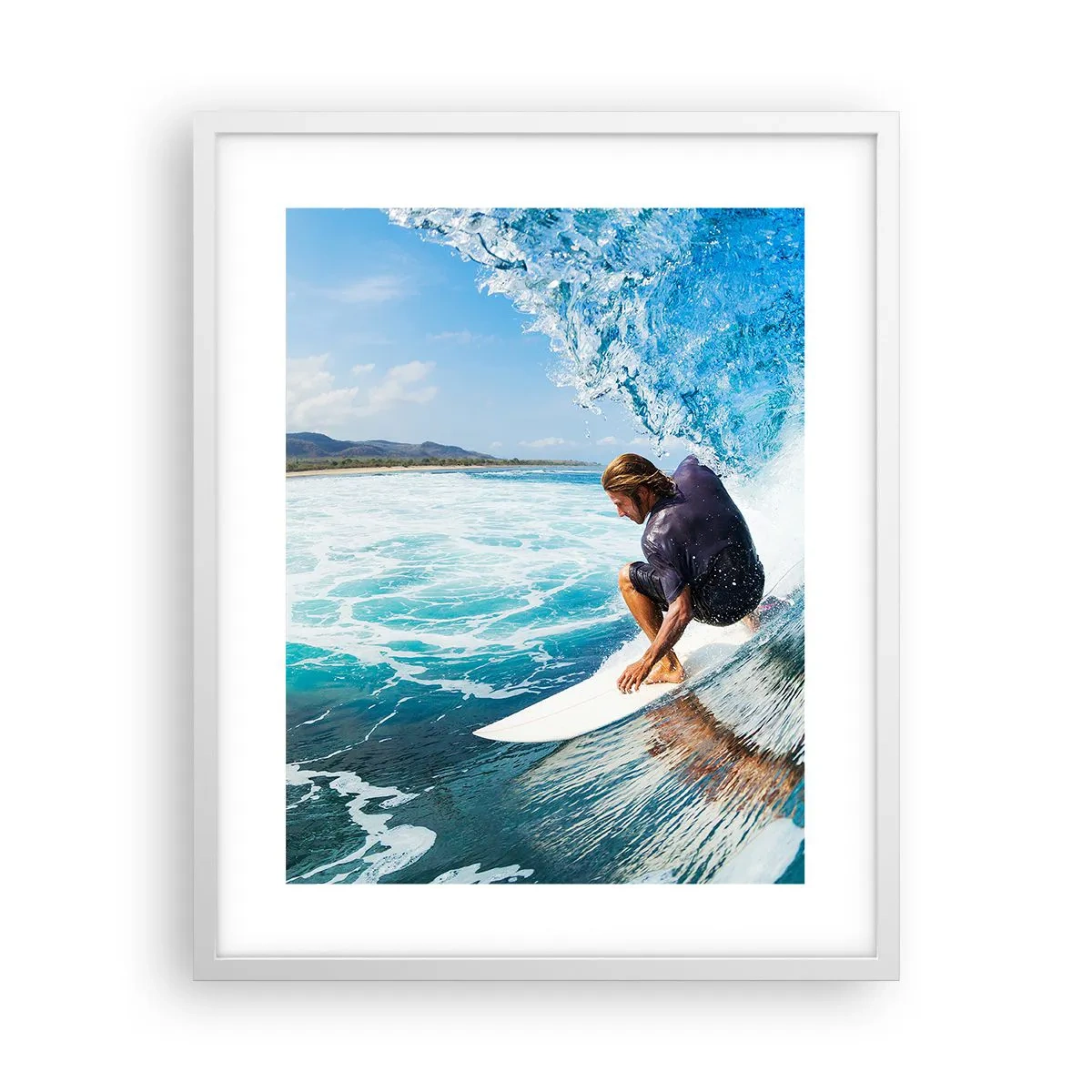Poster in cornice bianca - Ballando con le onde - 40x50 cm