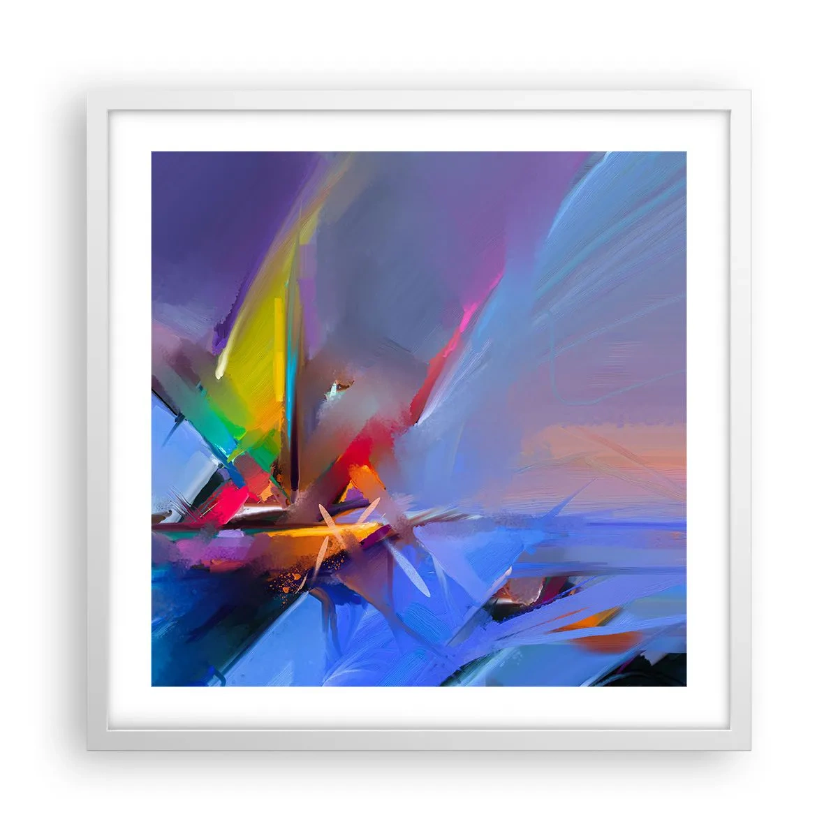 Poster in cornice bianca - Eliche come un uccello - 50x50 cm