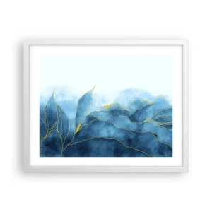Poster in cornice bianca - Blu nell'oro - 50x40 cm