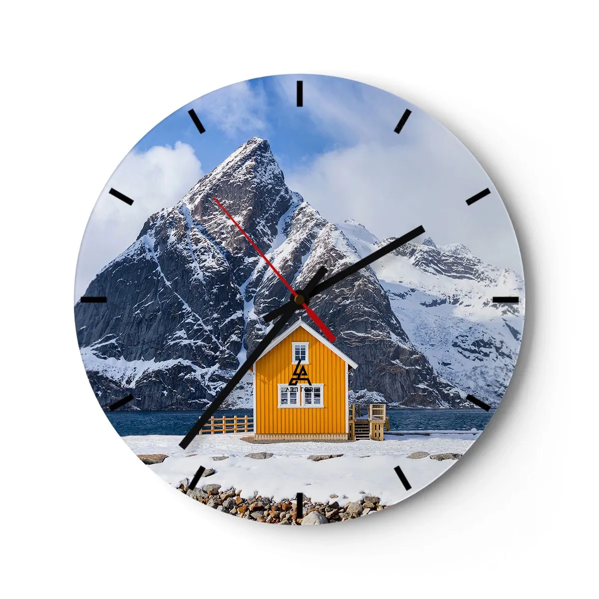 Orologio da parete - Orologio in Vetro - Vacanze scandinave - 40x40 cm
