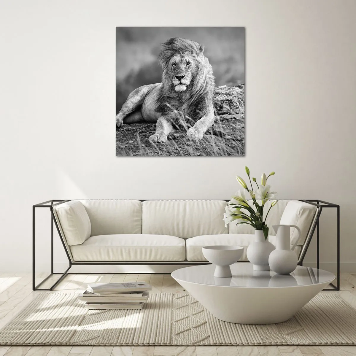 Quadro su vetro - La siesta del re - 50x50 cm