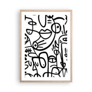 Poster in cornice rovere chiaro - Volti e miraggi - 50x70 cm