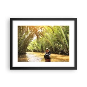 Poster in cornice nera - Tunnel di palme - 40x30 cm