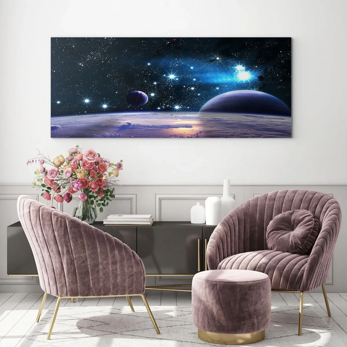 Quadro su vetro - Sempre da soli? - 90x30 cm
