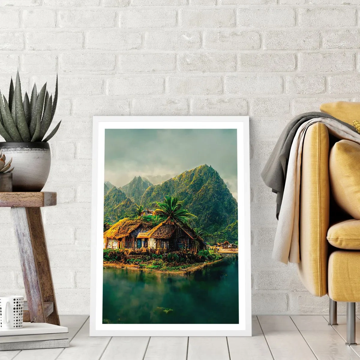Poster in cornice bianca - Paradiso tropicale - 40x50 cm