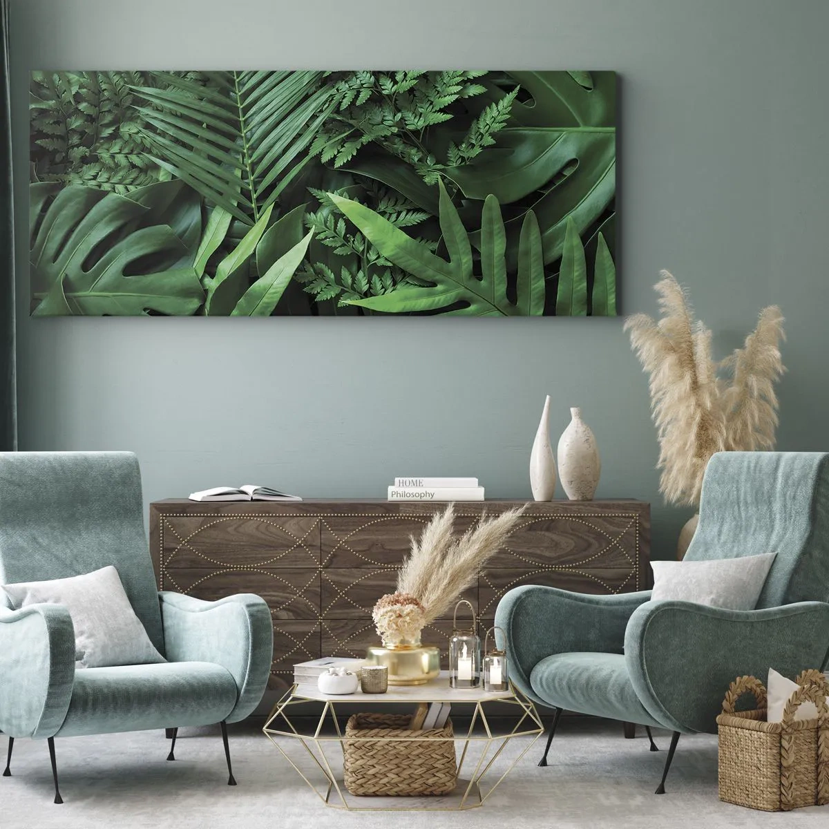 Quadro su tela - Stampe su Tela - Avvolti nel verde - 100x40 cm