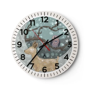 Orologio da parete - Orologio in Vetro - Notte fiabesca nel bosco - 30x30 cm