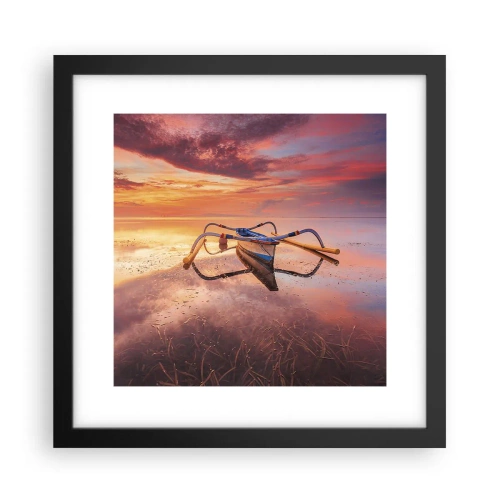 Poster in cornice nera - La pace della sera tropicale - 30x30 cm