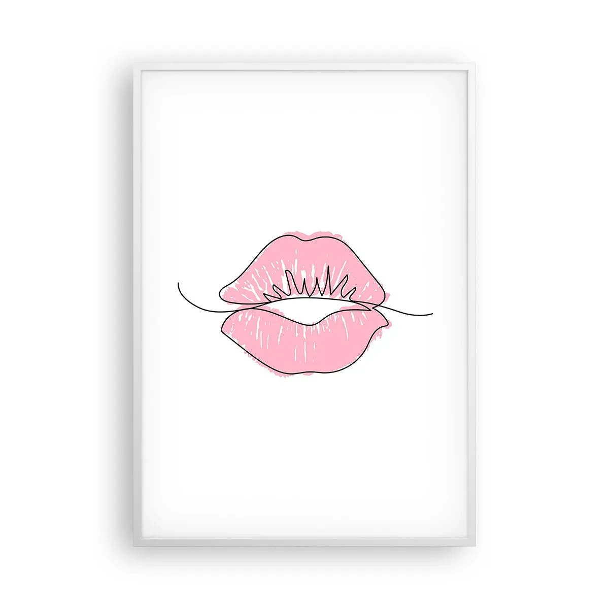 Poster in cornice bianca - Pronti al bacio? - 70x100 cm