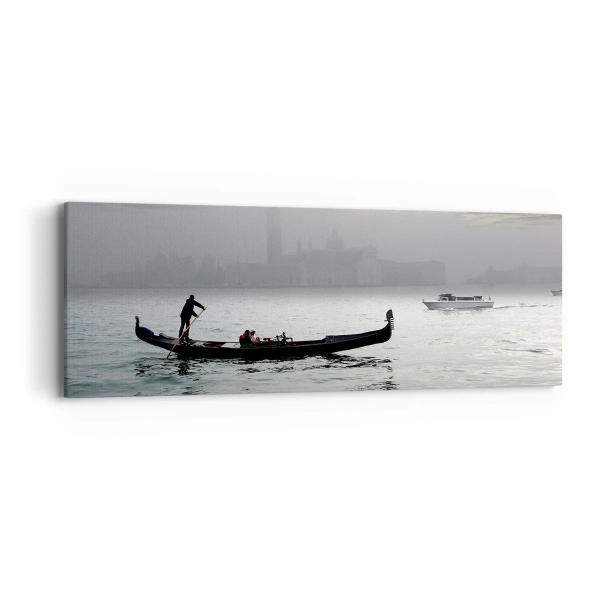Quadro su tela - Stampe su Tela - Città magica di acqua e nebbia - 90x30 cm