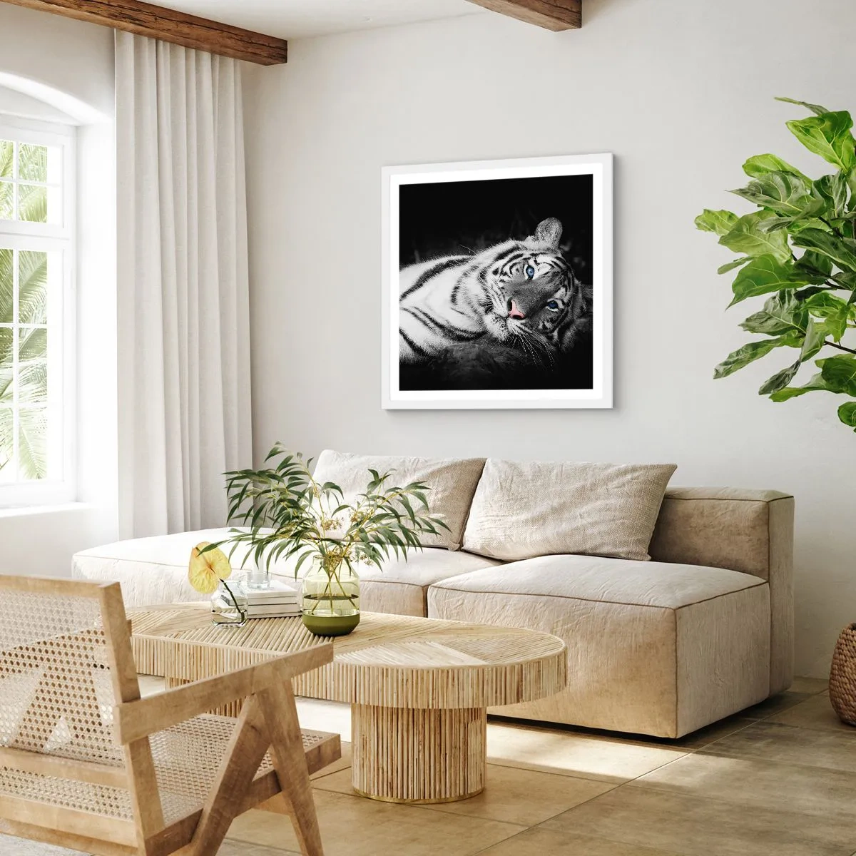 Poster in cornice bianca - Selvaggità e pace - 50x50 cm