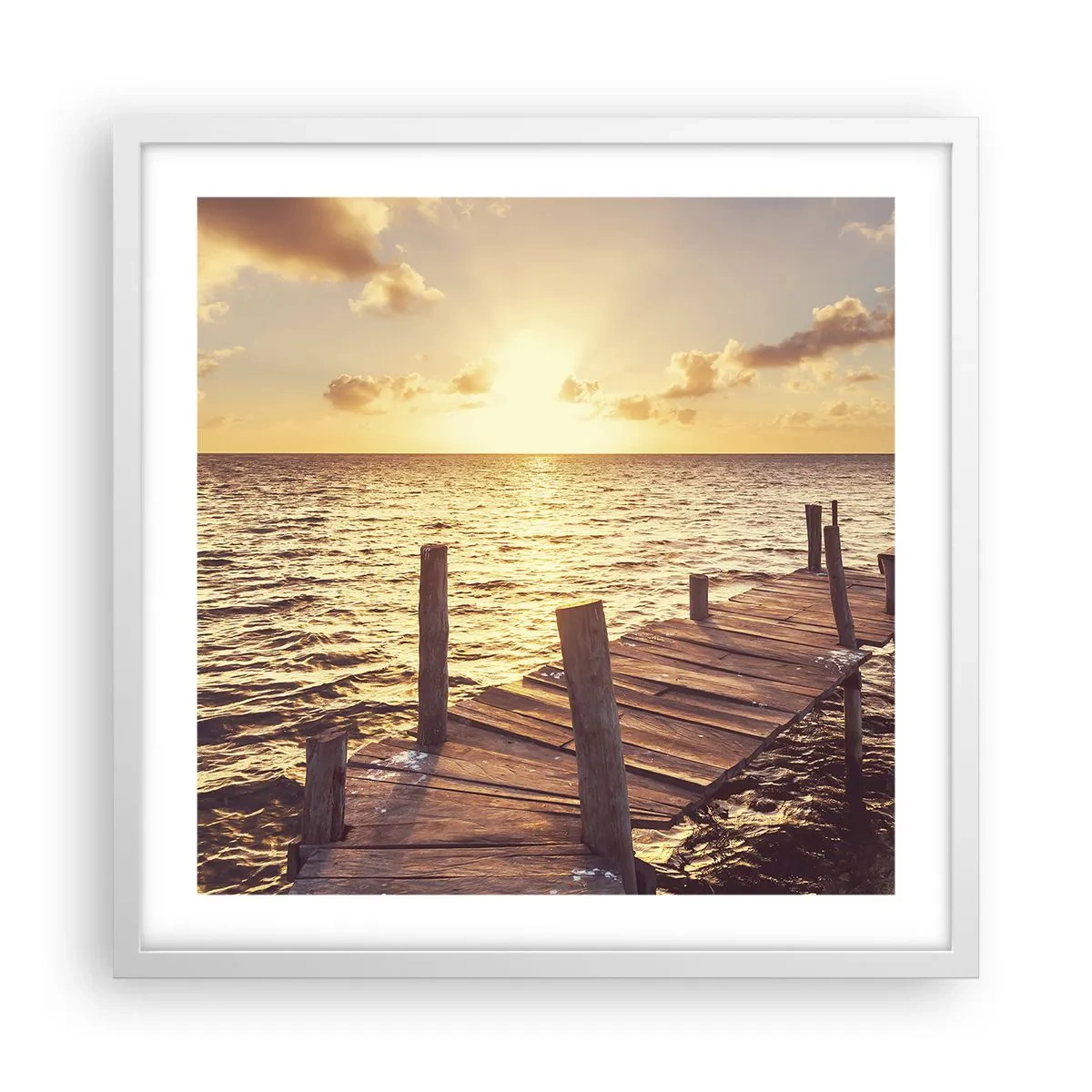 Poster in cornice bianca - Il paese dorato della mitezza - 50x50 cm