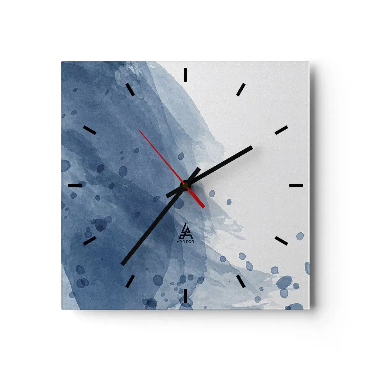 Orologio da parete - Orologio in Vetro - Tulle blu - 40x40 cm