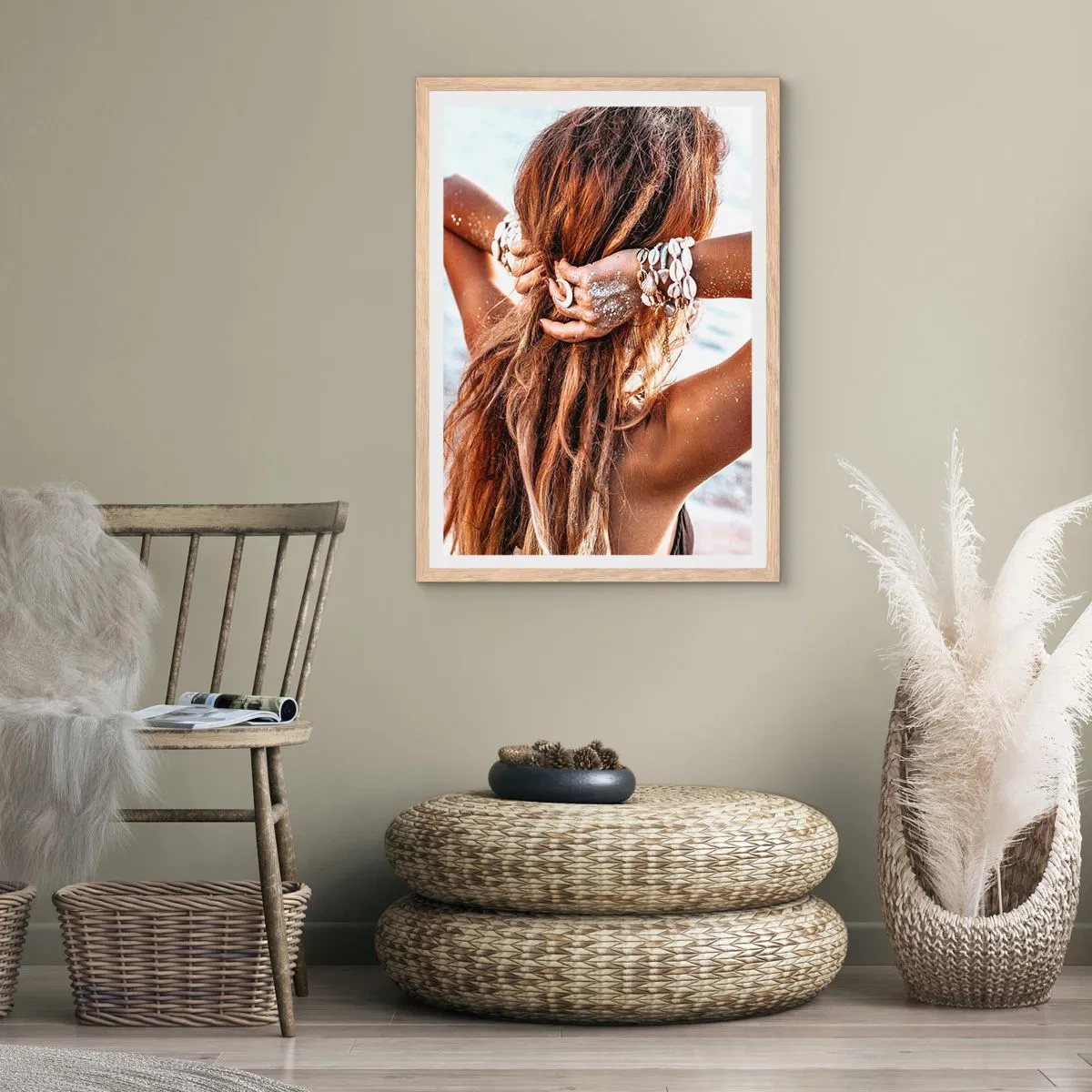 Poster in cornice rovere chiaro - Sorella dell'acqua e del sole - 50x70 cm