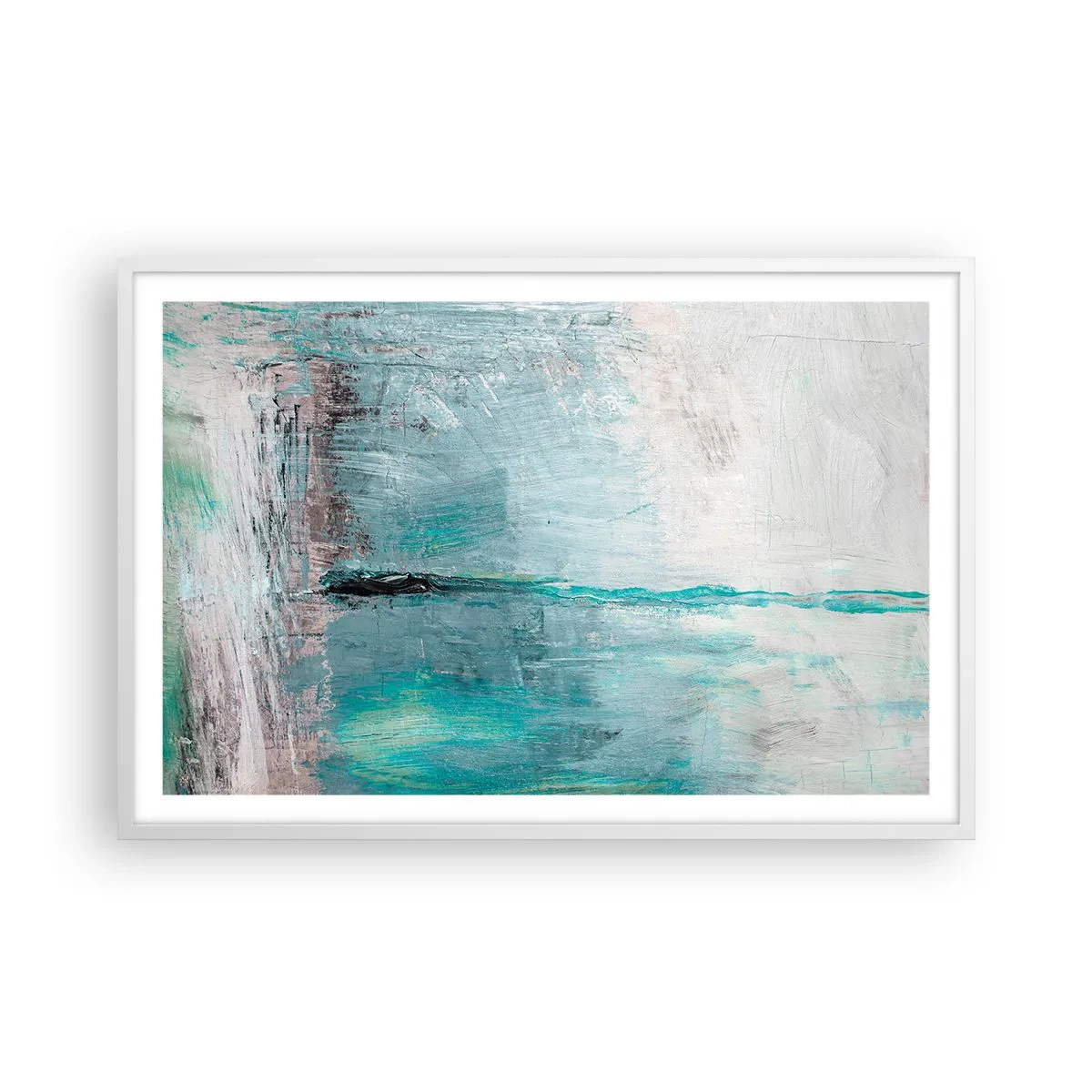 Poster in cornice bianca - Orizzonte nel blu - 91x61 cm